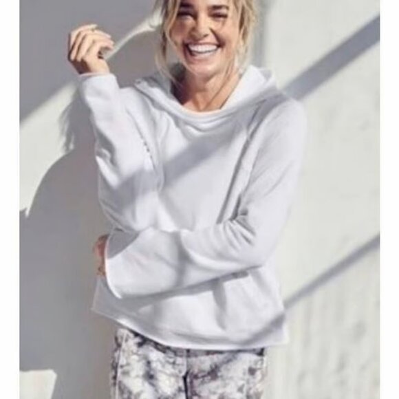 Athleta Swing French Terry Pullover Sweatshirt Hoodie, Light Gray, Large - Picture 1 of 10